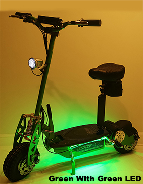 Super Turbo 1000-Elite LED Edition green electric scooter