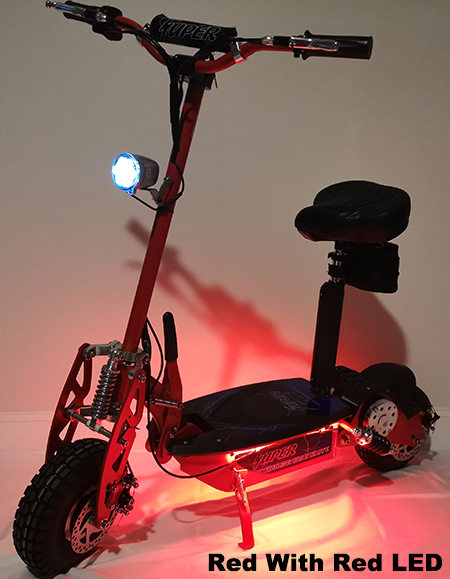 Super Turbo 1000-Elite LED Edition red electric scooter