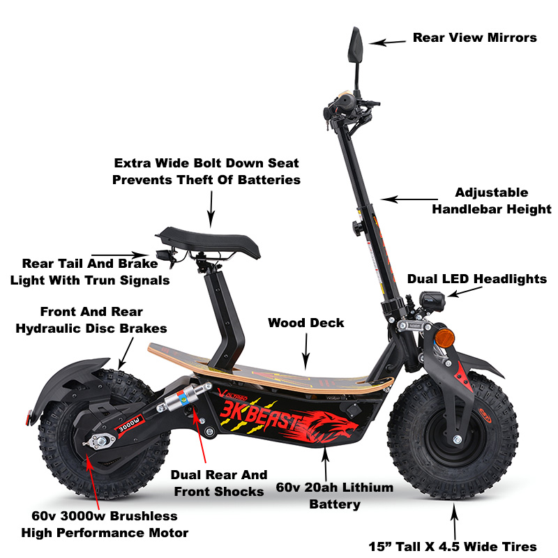 Scooter eléctrico patinete 3000W