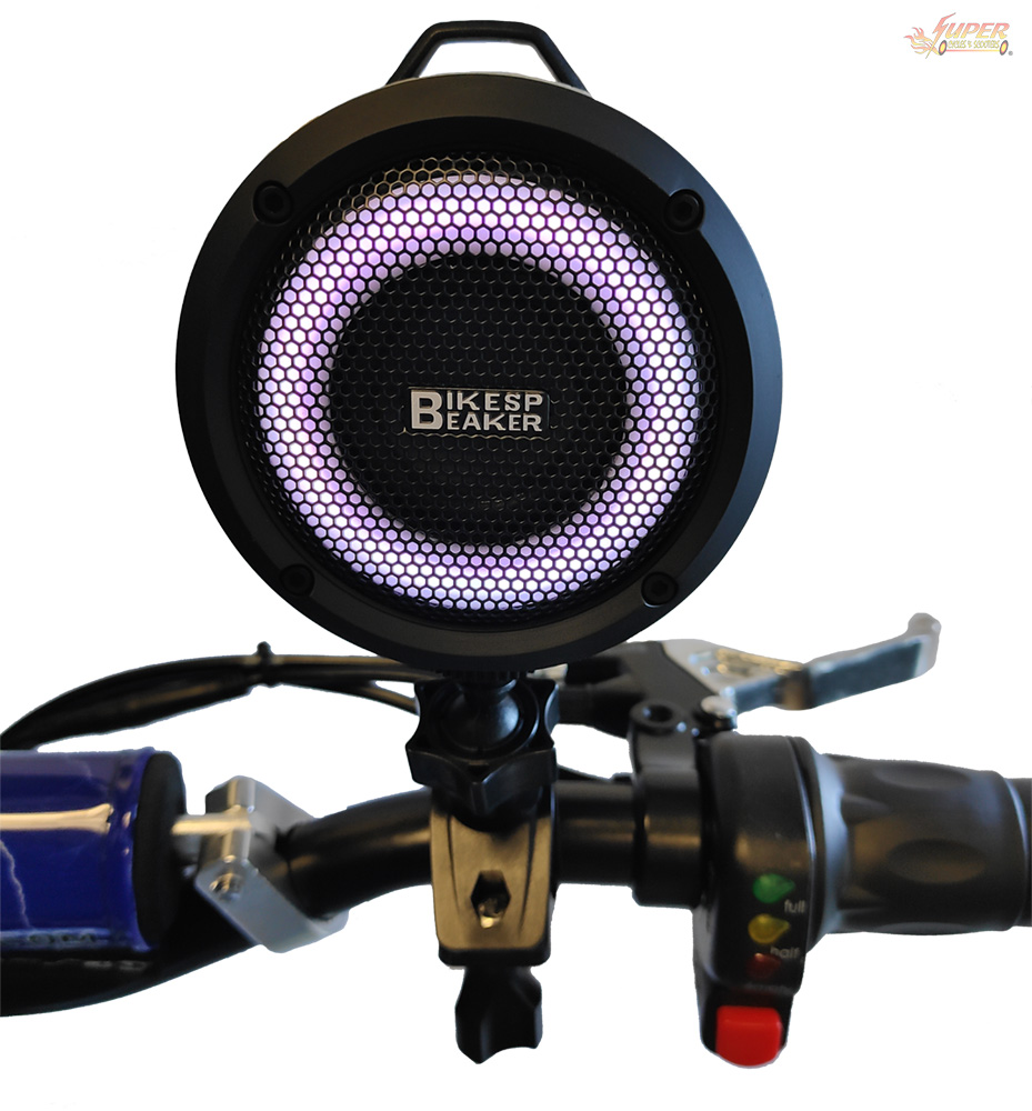 Bluetooth speaker mounted on scooter